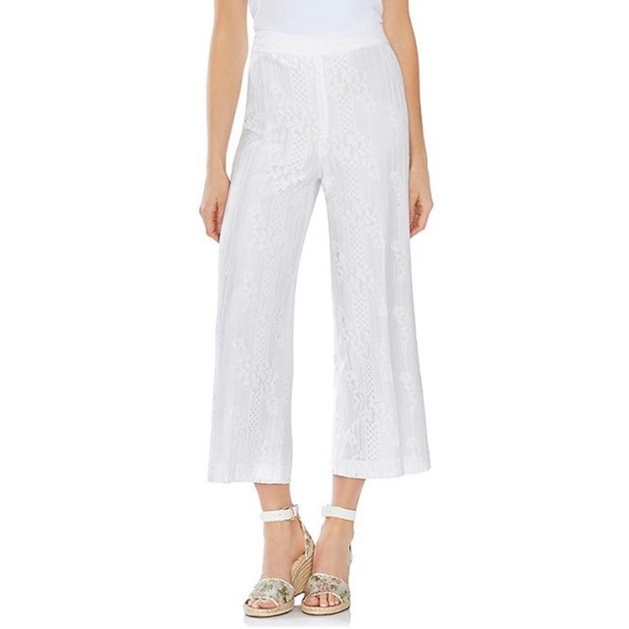 Vince Camuto Floral Lace Cropped Dress Pants - Picture 2 of 5